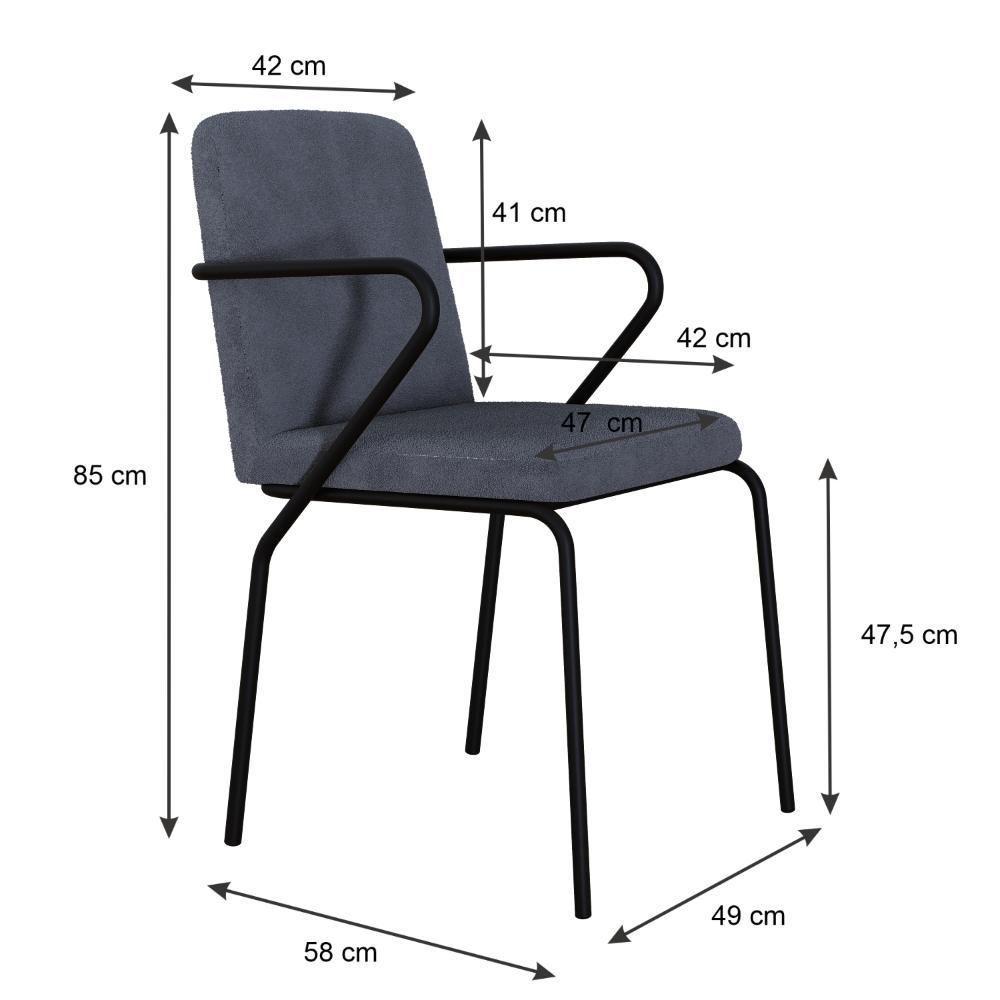 Cadeira Bloom Fixa C-4 Pes C-braco 490x580x850 Mm C-6 Un Boucle Nuvem Boucle Nuvem - 5