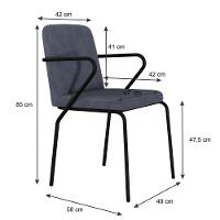 Cadeira Bloom Fixa C-4 Pes C-braco 490x580x850 Mm C-6 Un Boucle Nuvem Boucle Nuvem - 5