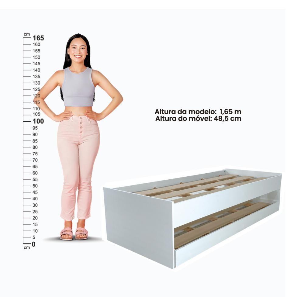 Cama Solteiro Bicama Ditália Com Colchões Cm-20 Branco - 6