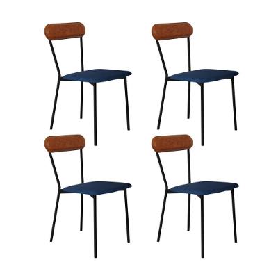 Cadeira Vintage Emília Fixa C-4 Pes 450 X 505 X 810 Mm C-4 Un.cy.az.jeans-cn.cml Azul Jeans-cn.caramelo
