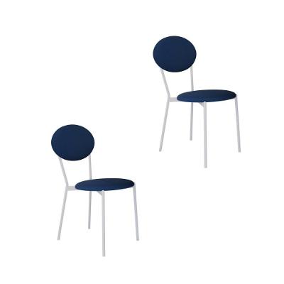 Cadeira Vintage Elipse Fixa C-4 Pes 430 X 535 X 860 Mm C-2 Un. Pés Brancos. Cy.azul Jeans Azul Jeans City