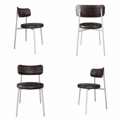 4 Unidades Cadeira Kyta Fixa C-4 Pés 50 X 44,7 X 83,8 Cm Pés Brancos. Courino Café Courino Café