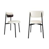 2 Unidades Cadeira Kyta Fixa C-4 Pés 50 X 44,7 X 83,8 Cm. Corriente Palha-courino Café Corriente Palha-courino Café - 1