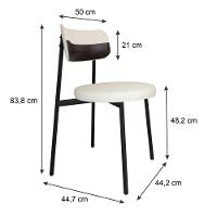 2 Unidades Cadeira Kyta Fixa C-4 Pés 50 X 44,7 X 83,8 Cm. Corriente Palha-courino Café Corriente Palha-courino Café - 6