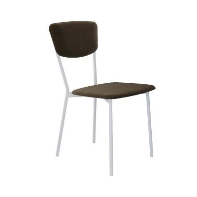 Cadeira Vintage Retrô Fixa C-4 Pés 425 X505 X 830 Mm C-1 Un. Pés Brancos. Vld.sand Veludo Sand