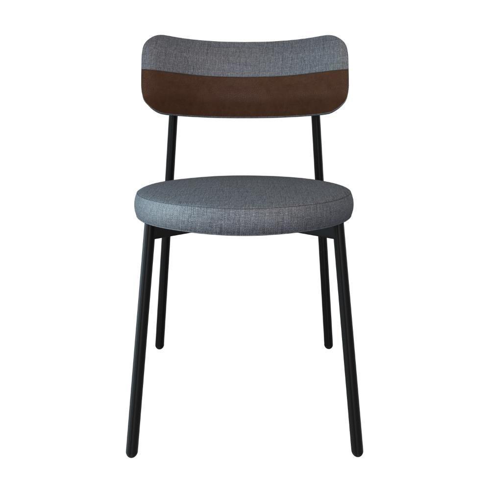 Cadeira Kyta Fixa C-4 Pés 50 X 44,7 X 83,8 Cm. Corriente Cinza-courino Whisky Corriente Cinza-courino Whisky - 4