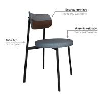 Cadeira Kyta Fixa C-4 Pés 50 X 44,7 X 83,8 Cm. Corriente Cinza-courino Whisky Corriente Cinza-courino Whisky - 3