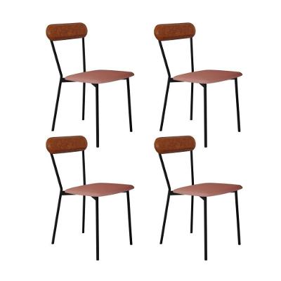 Cadeira Vintage Emília Fixa C-4 Pes 450 X 505 X 810 Mm C-4 Un.cy.tlp.rse-cn.cml Tulipa Rse-cn.caramelo