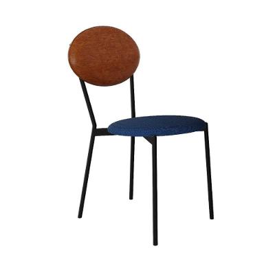 Cadeira Vintage Elipse Fixa C-4 Pes 430 X 535 X 860 Mm C-1 Un. Cy.az.jeans-cn.cml Azul Jeans-cn.caramelo