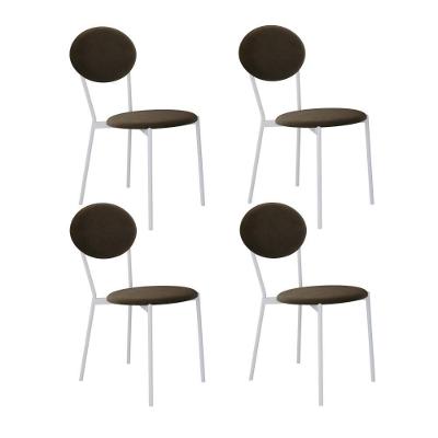 Cadeira Vintage Elipse Fixa C-4 Pes 430 X 535 X 860 Mm C-4 Un. Pés Brancos. Vld.sand Veludo Sand
