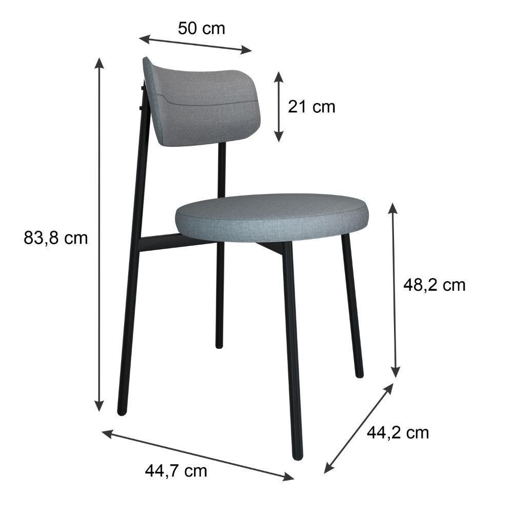 Cadeira Kyta Fixa C-4 Pés 50 X 44,7 X 83,8 Cm. Corriente Cinza Claro Corriente Cinza Claro - 6