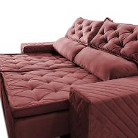 Sofá Retrátil E Reclinável 2,00m Essence Velusoft Vermelho Cama Inbox