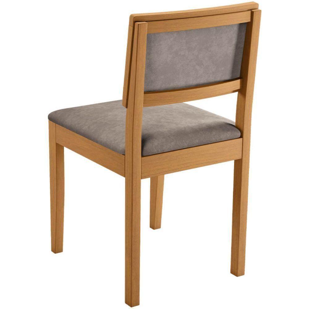 Conjunto 2 Cadeiras Jade 04 Verona Grafite Pés Em Madeira Jcm - 6