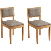 Conjunto 2 Cadeiras Jade 04 Verona Grafite Pés Em Madeira Jcm - 1