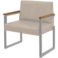 Conjunto Sofá 2 Lugares E 1 Poltrona Niterói Couro Off White Em Metal Champanhe - 6