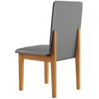 Conjunto 2 Cadeiras ágata Veludo Cinza Pés Em Madeira Jcm - 6