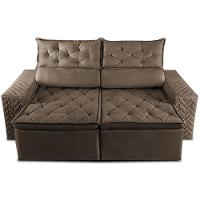 Sofá Retrátil E Reclinável 2,30m Essence Velusoft Castor Cama Inbox - 5