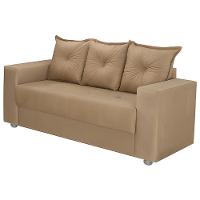 Conjunto Sofá 2 E 3 Lugares Palermo Veludo Bege - 5