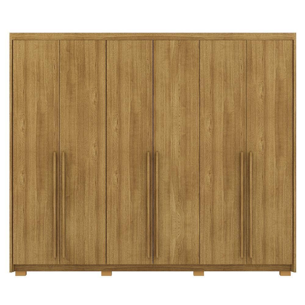 Guarda Roupa Casal 6 Portas 3 Gavetas MDF 275 Cm Vlr Nature - 1