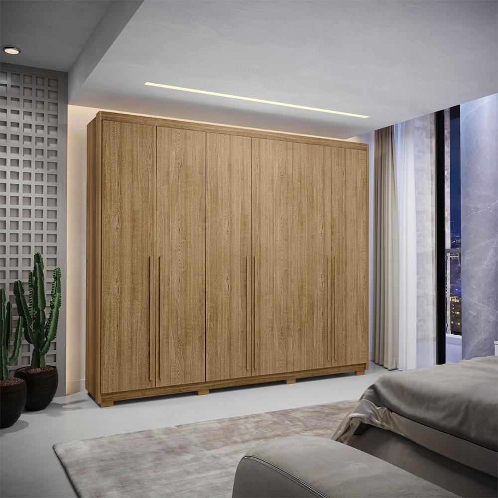 Guarda Roupa Casal 6 Portas 3 Gavetas MDF 275 Cm Vlr Nature - 6
