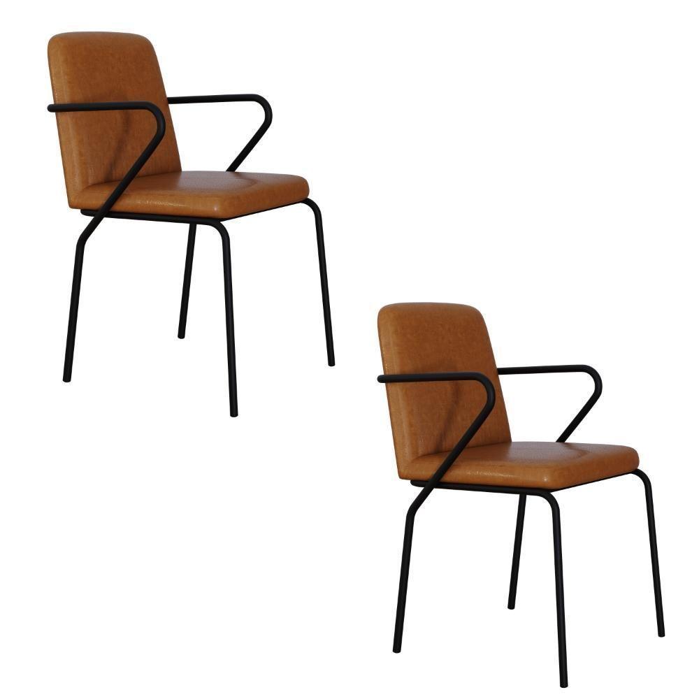 Cadeira Bloom Fixa C-4 Pes C-braco 490x580x850 Mm C-2 Un Courino Caramelo Courino Caramelo - 1