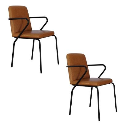 Cadeira Bloom Fixa C-4 Pes C-braco 490x580x850 Mm C-2 Un Courino Caramelo Courino Caramelo