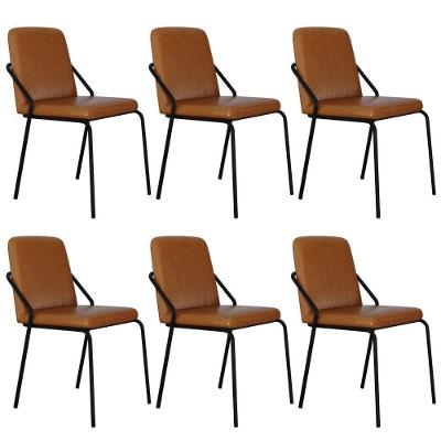 Cadeira Bloom Fixa C-4 Pes S-braco 490x580x850 Mm C-6 Un Courino Caramelo Courino Caramelo