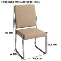 Kit 2 Cadeiras Cromada Sala Jantar 2C139CR Corino Kappesberg Capuccino - 3