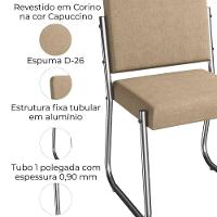 Kit 2 Cadeiras Cromada Sala Jantar 2C139CR Corino Kappesberg Capuccino