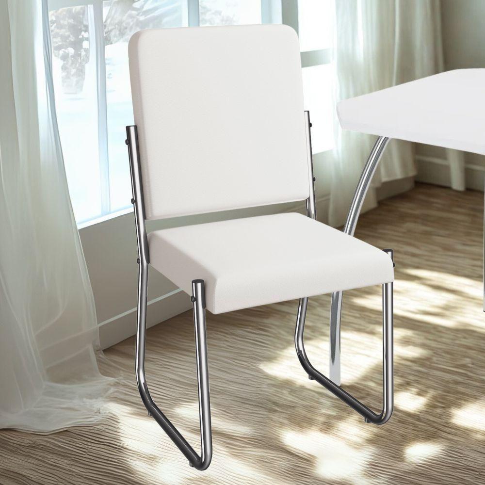 Kit 2 Cadeiras Cromada Sala Jantar 2C139CR Corino Kappesberg Branco - 2