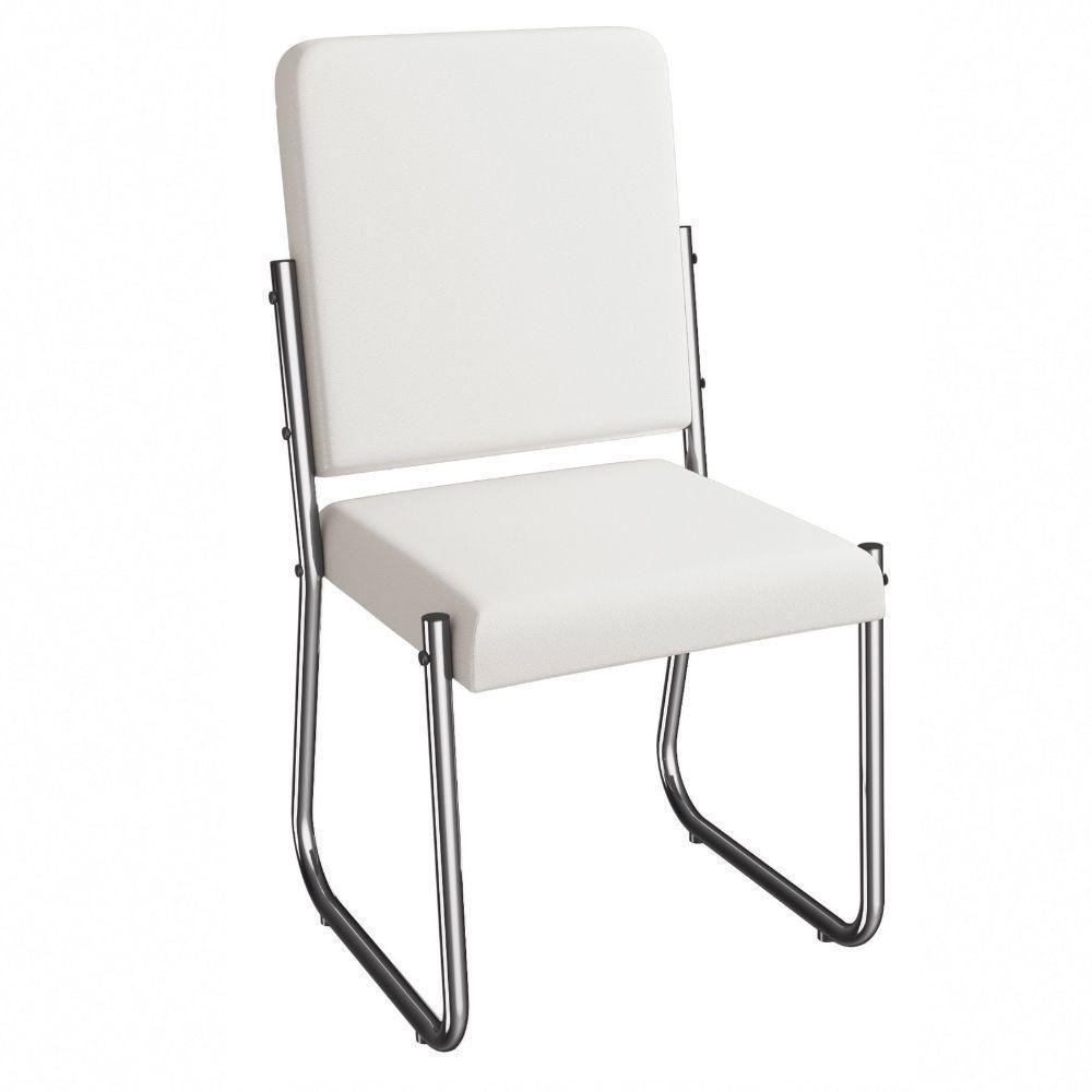 Kit 2 Cadeiras Cromada Sala Jantar 2C139CR Corino Kappesberg Branco - 5