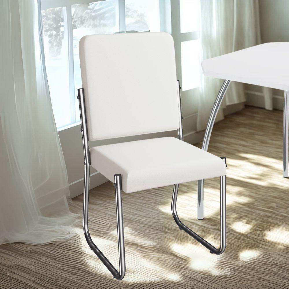 Kit 2 Cadeiras Cromada Sala Jantar 2C139CR Corino Kappesberg Branco - 6