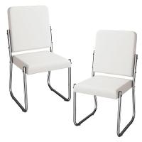 Kit 2 Cadeiras Cromada Sala Jantar 2C139CR Corino Kappesberg Branco - 1