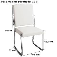 Kit 2 Cadeiras Cromada Sala Jantar 2C139CR Corino Kappesberg Branco - 3