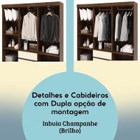Guarda Roupa Casal 6 Portas 2 Gavetas 153 Cm 10091 Vlr Imbuia Champanhe