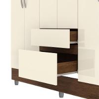 Guarda Roupa Casal 6 Portas 2 Gavetas 153 Cm 10091 Vlr Imbuia Champanhe - 6