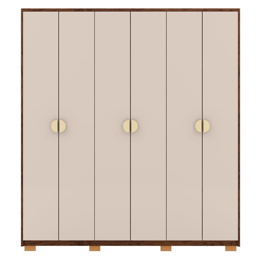 Guarda Roupa Casal 6 Portas 4 Gavetas Nor 203 Cm 10109 Vlr Imbuia Fend - 1