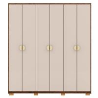 Guarda Roupa Casal 6 Portas 4 Gavetas Nor 203 Cm 10109 Vlr Imbuia Fend - 1