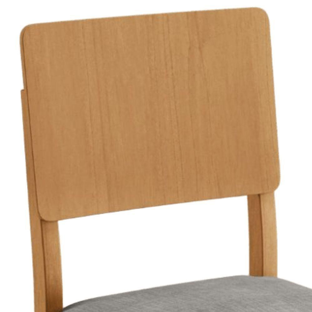 Conjunto 2 Cadeiras Jade 01 Linho Cinza Pés Em Madeira Jcm - 7