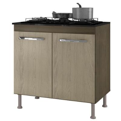 Balcão para Cooktop 4 Bocas 2 Portas Catarina Castanho Avelã