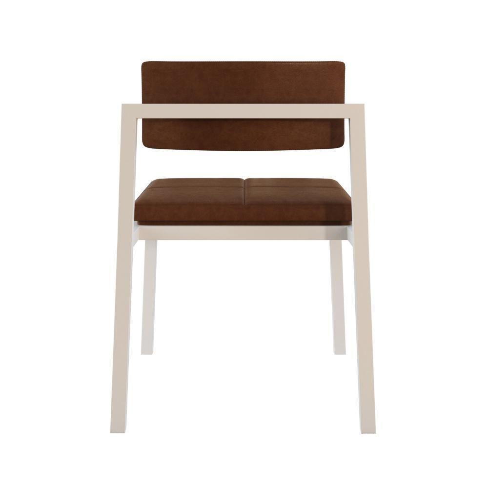 Cadeira Noah Encosto Anatômico Pés Brancos. Courino Whisky Courino Whisky - 6