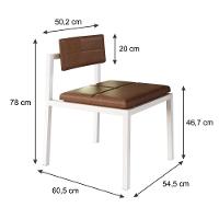 Cadeira Noah Encosto Anatômico Pés Brancos. Courino Whisky Courino Whisky - 7