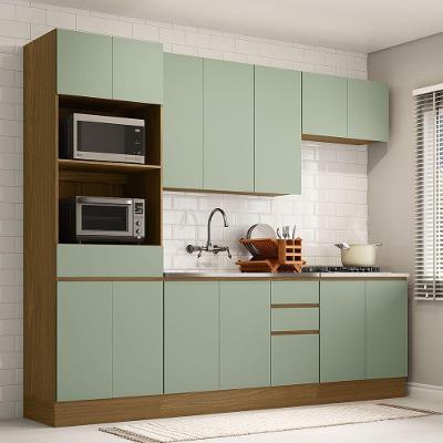 Cozinha Completa 5 Pçs Espaços Para Micro-ondas E Tampo Freijó/verde Jade