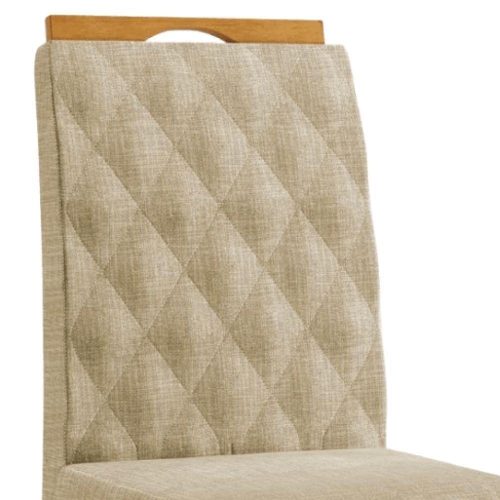 Conjunto 2 Cadeiras Rubi Linho Bege Pés Em Madeira Jcm - 2
