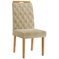 Conjunto 2 Cadeiras Rubi Linho Bege Pés Em Madeira Jcm - 6