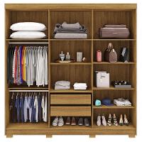 Guarda Roupa Casal 6 Portas 2 Gavetas Espelho 218 Cm Vlr Nature Champanhe - 5