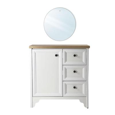 Gabinete Armário Banheiro Ditália Com Tampo + Espelho Bn-05 Branco
