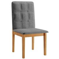 Conjunto 2 Cadeiras ágata Linho Cinza Com Botões Pés Em Madeira Jcm - 5