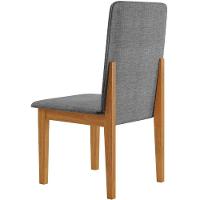 Conjunto 2 Cadeiras ágata Linho Cinza Com Botões Pés Em Madeira Jcm - 6