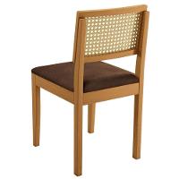 Conjunto 2 Cadeiras Jade 03 Com Rattan Verona Chocolate Pés Em Madeira Jcm - 2